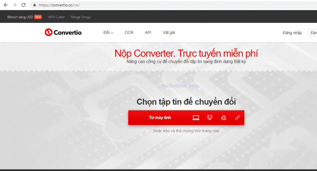 Giao diện website chuyển file PDF TO WORD