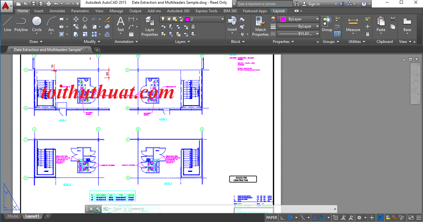 Giao diện phần mềm Autodesk AutoCAD 2015