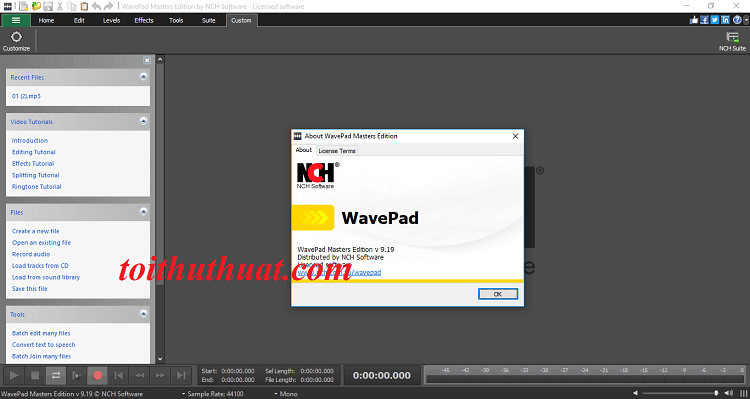 Tải phần mềm Wave Pad 9.19 full