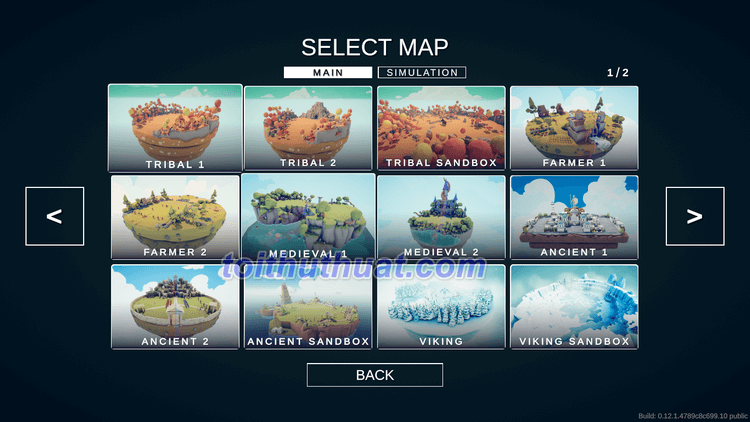 Có nhiều maps trong game Totally Accurate Battle Simulator cho anh tha hồ lựa chọn