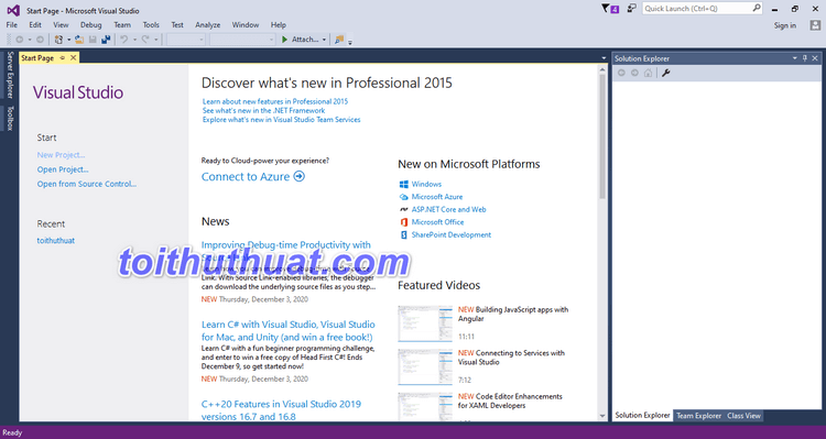 Hướng dẫn tải và cài đặt Visual Studio 2015