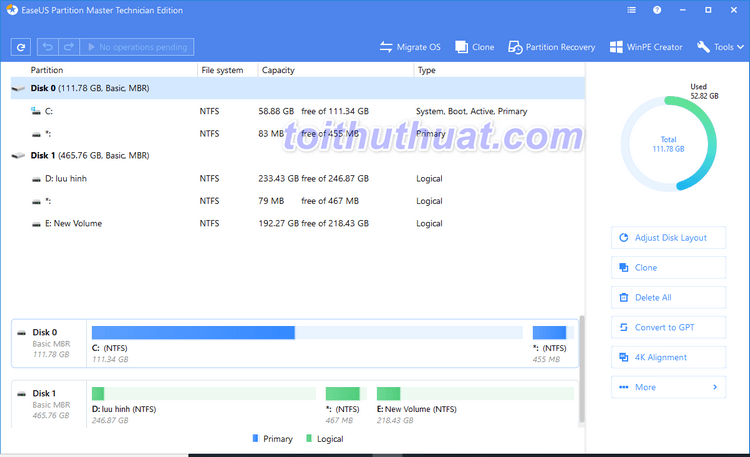 EaseUS Partition Master Technican Edition 15.8 Mới Nhất