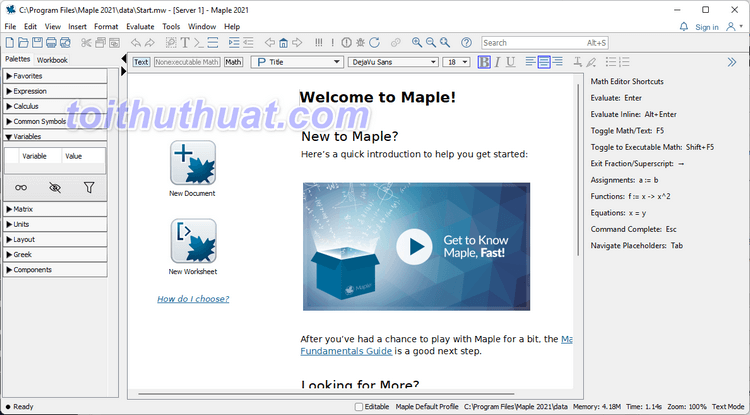 Maple 2021 - Phần mềm toán học