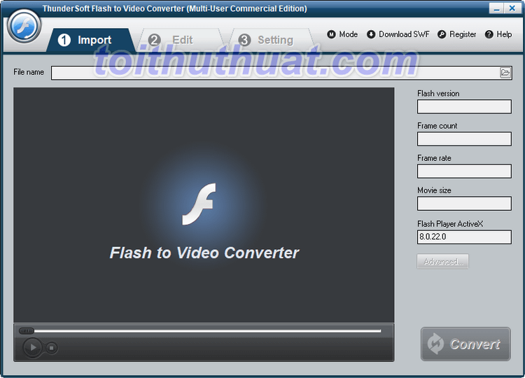 ThunderSoft Flash to Video Converter - Chuyển đổi file flash SWF sang video