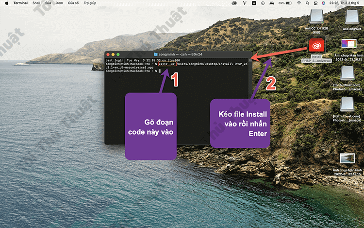 Hướng dẫn mở file cài đặt Photoshop 2022 cho MacOS